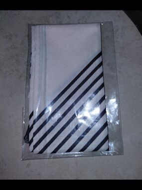 White And Black Stripe Bag Scarf